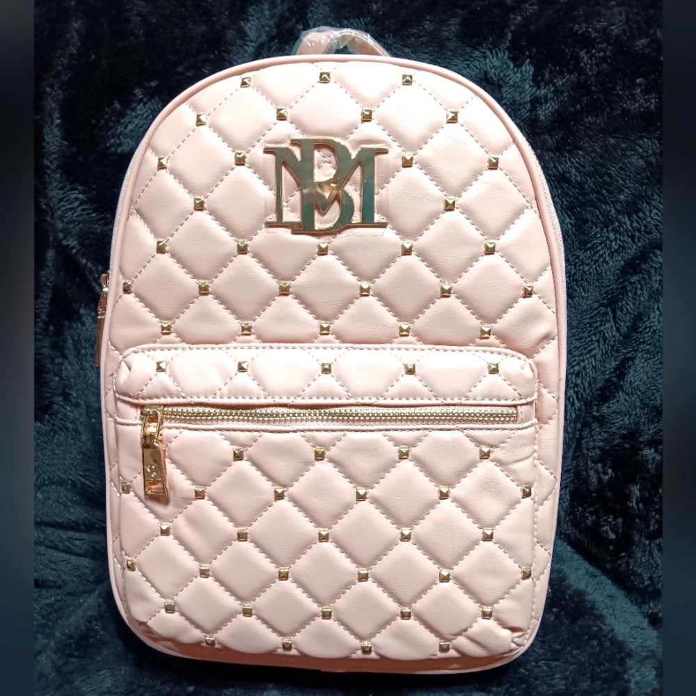 NWT Badgley Mischka blush quilted backpack